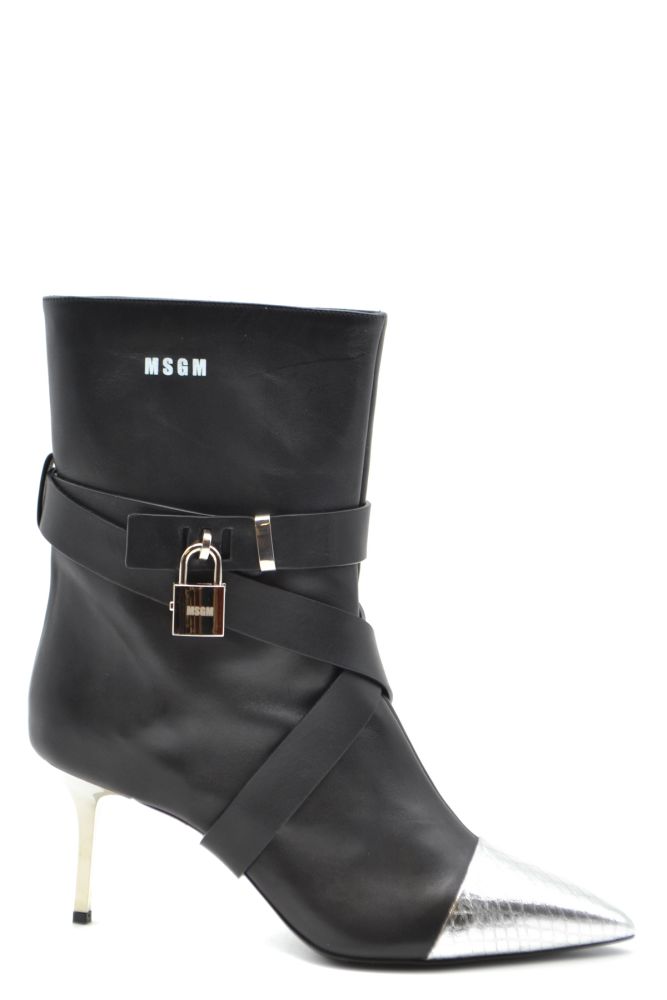MSGM Bootie Color: Black Material: leather : 100%