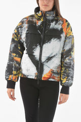 Tie Dye Effect Reversible Puffer Jacket