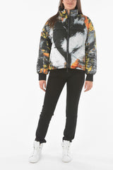 Tie Dye Effect Reversible Puffer Jacket