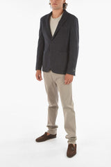 Z ZEGNA Unlined Striped Wool Blend Blazer