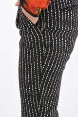 COUTURE logo-embroidered all over double pleat PINSTRIPE PLE - L - US