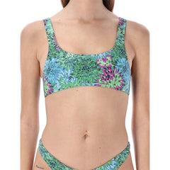 Green flower Beachwear