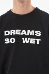 Crew-neck DREAMS SO WET T-shirt with Contrasting Printing