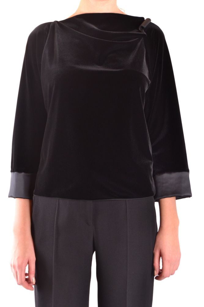 Armani Collezioni T-shirt Color: Black Material: elastane : 10%, polyester : 90%