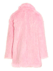 Single breast eco fur jacket
