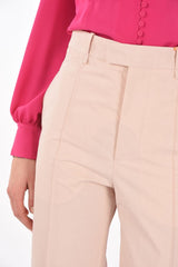 3 Pocket Front Pleated Cotton Pants