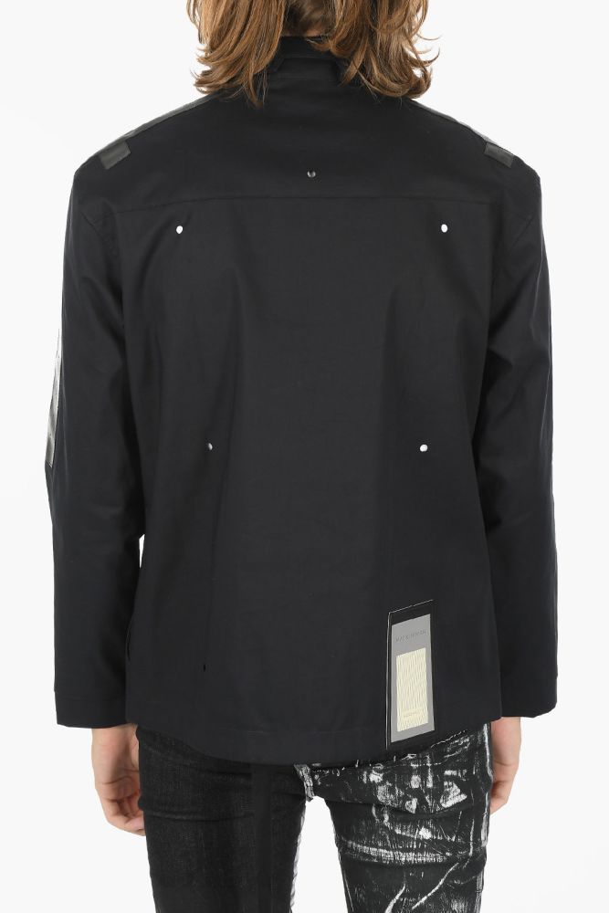 Logoed Side Bands Overshirt with Snap Buttons