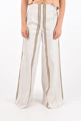 3 Pocket Single-pleated Bayadere Palazzo Pants