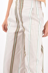 3 Pocket Single-pleated Bayadere Palazzo Pants