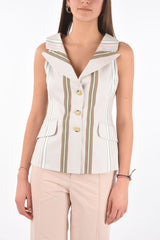 Single-breasted Bayadere Cotton Vest