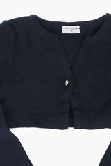 Cardigan with Jewel Button