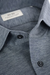 CC COLLECTION Hopsack Cotton Shirt with Standard Collar