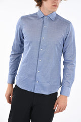 CC COLLECTION Hopsack Cotton Shirt with Standard Collar
