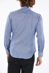 CC COLLECTION Hopsack Cotton Shirt with Standard Collar