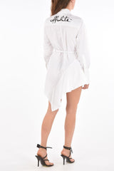 Embroidered LOGO ASYMMETRICAL Shirt Dress