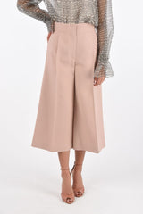 Single-pleated Wool and Silk Gaucho Pants