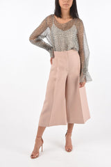 Single-pleated Wool and Silk Gaucho Pants