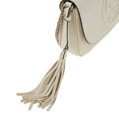 Gucci white soho tassel leather crossbody shoulder bag