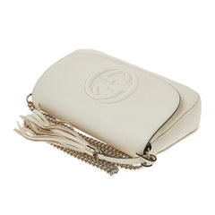 Gucci white soho tassel leather crossbody shoulder bag