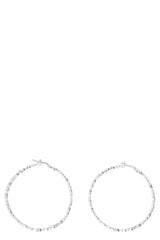 Rice silver hoop earrings