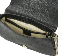 Gucci black soho tassel leather crossbody shoulder bag