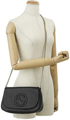 Gucci black soho tassel leather crossbody shoulder bag