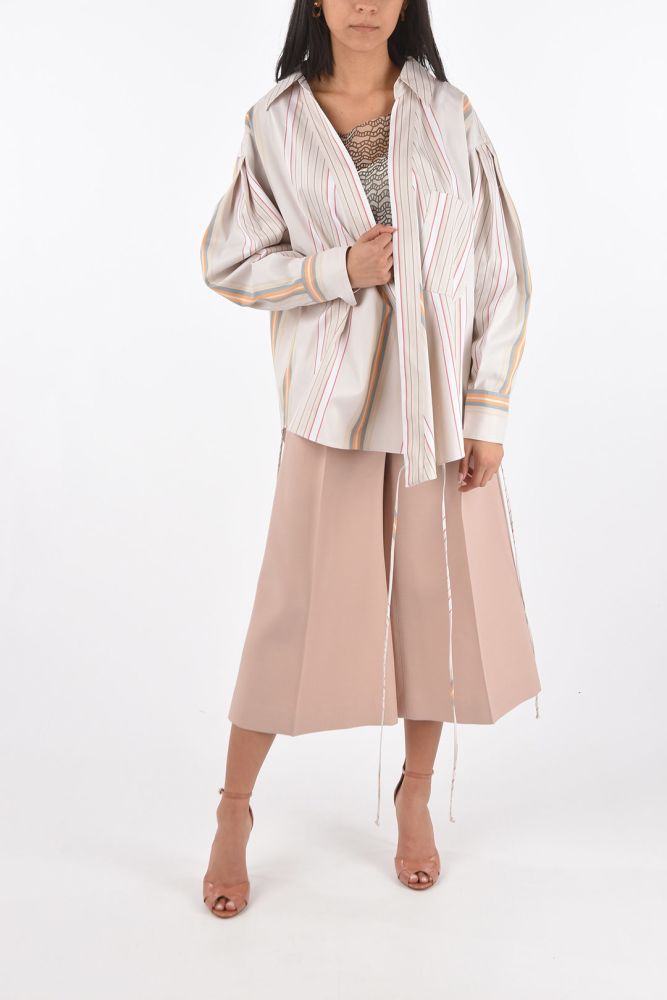 Bayadere Cotton Wrap Shirt