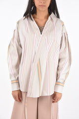 Bayadere Cotton Wrap Shirt