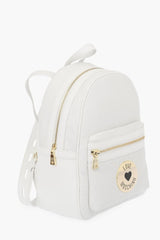 LOVE perforated faux leather backpack with maxi pocket on th