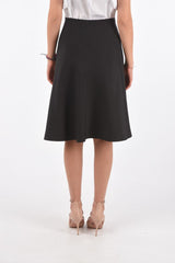 Side Zipped A LINE Flared Skirt