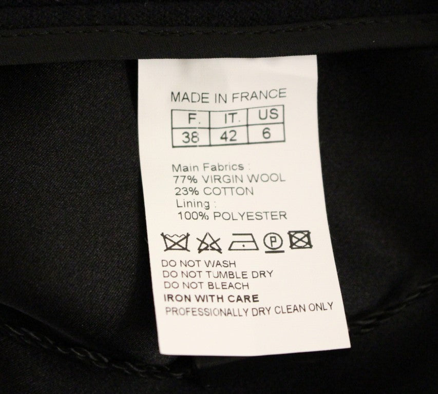 Corrado De Biase Black Metal Buttons Cotto Wool Skirt