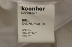 Koonhor White Sequined Straight Pencil Skirt