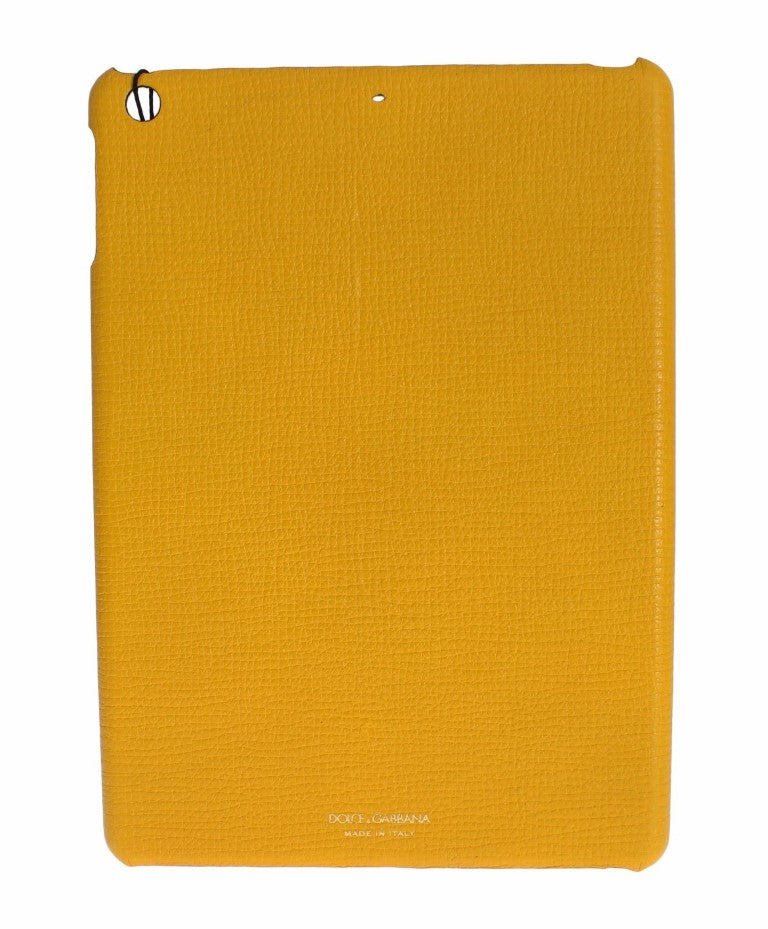 Dolce & Gabbana Yellow Leather Tablet Ipad Case Cover