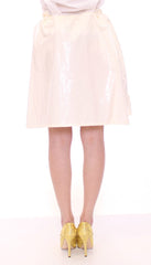 Licia Florio White Above-Knee Stretch Waist Strap Skirt