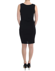 Roccobarocco Elegant Black Sheath Knee-Length Dress