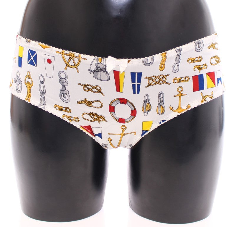 Dolce & Gabbana White Sailor Bra Panty Stretch Underwear