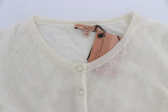 Ermanno Scervino White Wool Blend Sweater Cardigan