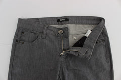Costume National Gray Cotton Blend Slim Fit Jeans
