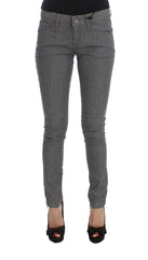 Costume National Gray Cotton Blend Slim Fit Jeans