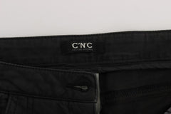 Costume National Black Cotton Capri Cropped Denim Jeans