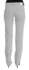 Costume National Gray Cotton Slim Fit Bootcut Jeans