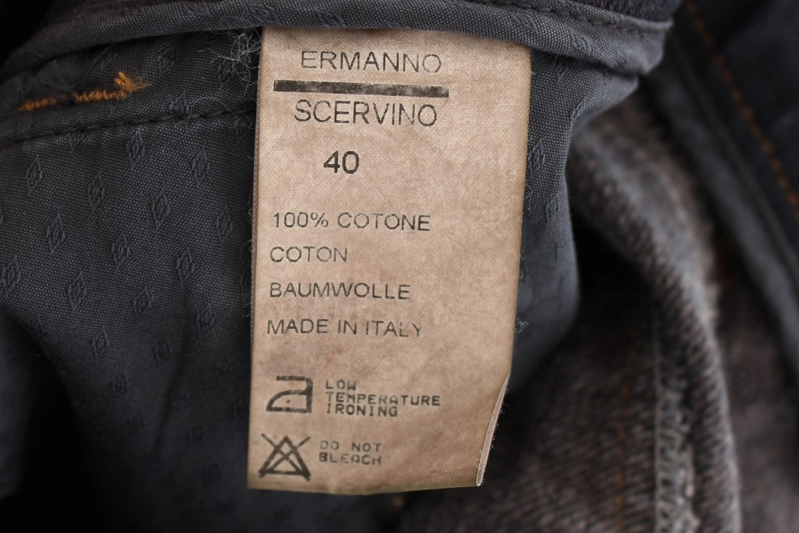 Ermanno Scervino Blue Wash Cotton Slim Fit Jeans