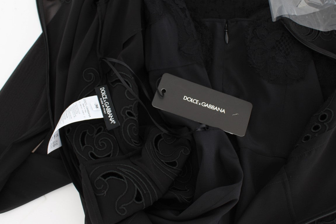Dolce & Gabbana Black Silk Stretch Sheath Dress