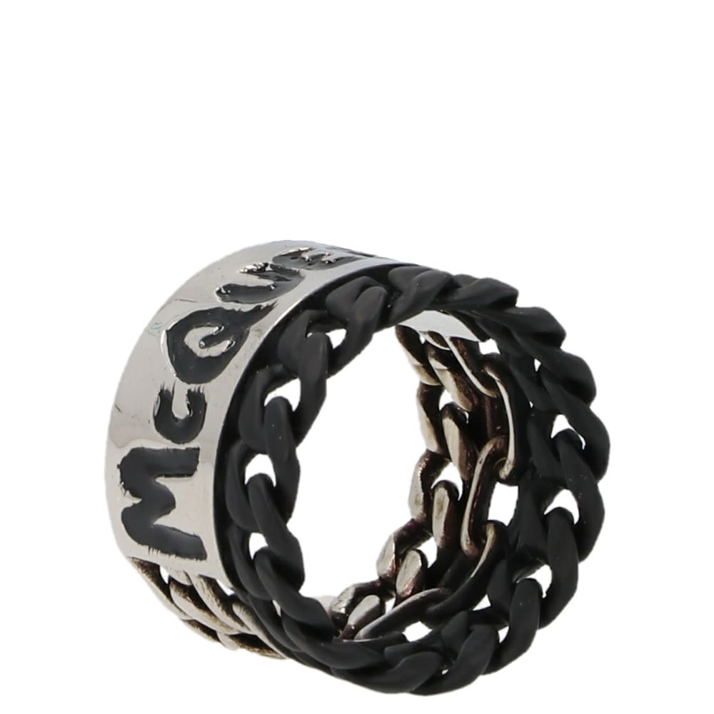 'McQueen Graffiti Chain' ring