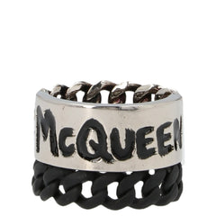 'McQueen Graffiti Chain' ring