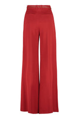 High-waist crêpe trousers