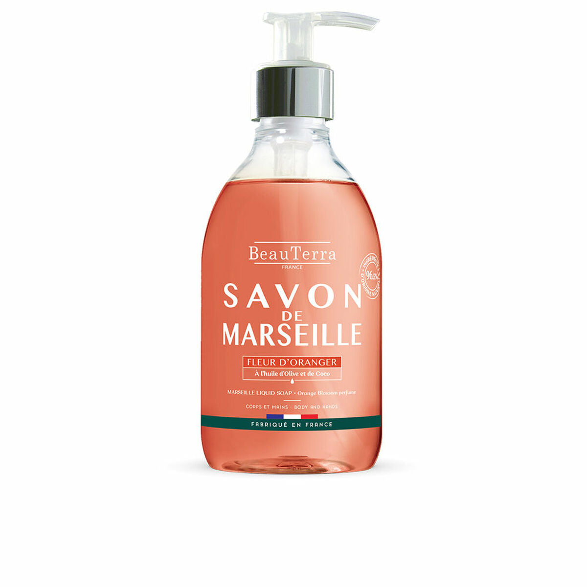 Savon liquide Beauterra Marseille Universel Fleur d'oranger Mains 300 ml