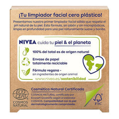 Facial Cleansing Gel Naturally Clean Nivea 94491 Solid Exfoliant Active charcoal 75 g