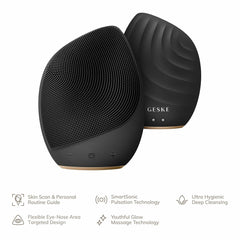 Cleansing Facial Brush Geske SmartAppGuided Black 5-in-1