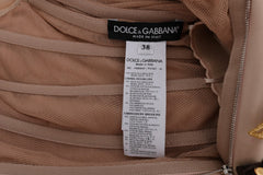 Dolce & Gabbana Pink Silk Floral Crystal Maxi Gown Dress